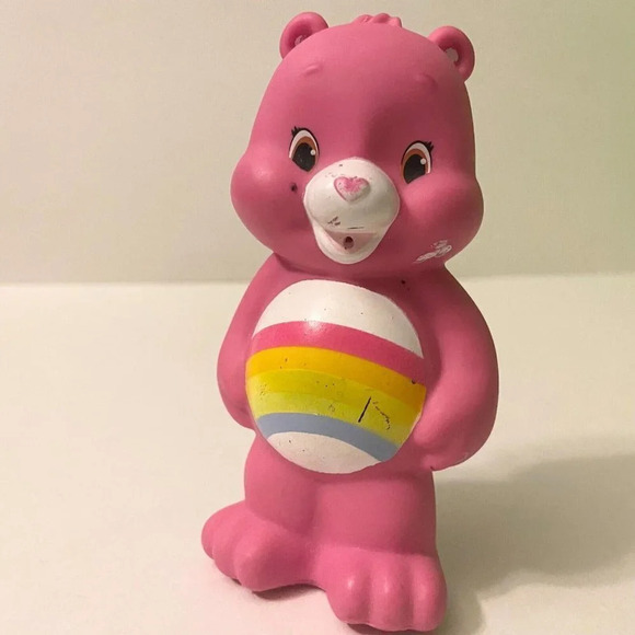Vintage TCFC Care Bear Squeeze Toy Cheer Bear 4 Inch Tall Figure - Picture 7 of 9